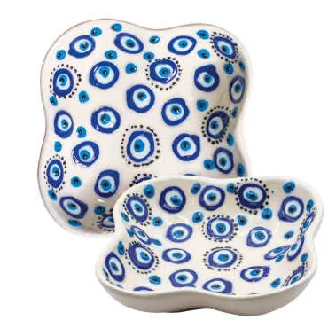 Embossed Evil Eye Clover Snack Bowl