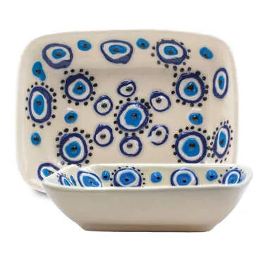 Embossed Nazar Rectangular Snack Plate