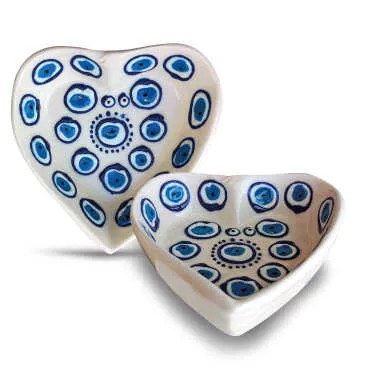 Embossed Nazar Triple Boxed Heart Snack Bowl - Standart - 2