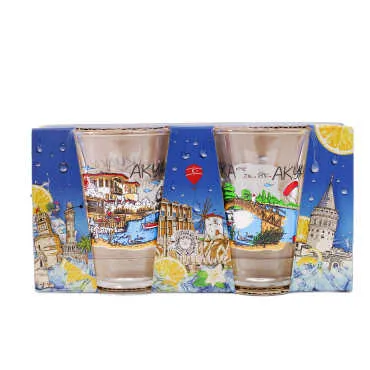 Akyaka Themed Set of Two Shot Glasses