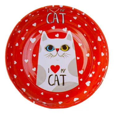 Cat Themed Metal Bowl 115 mm