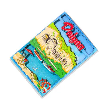 Dalyan Themed 3D Picture Wooden Refrigerator Magnet - Standart - 2