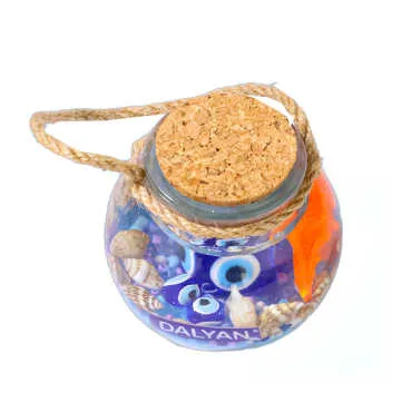 Dalyan Themed Cork Lid Glass Jar Small Jelly Candle 6x6 cm - Standart - 2