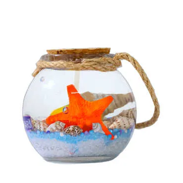 Marmaris Temalı Mantar Kapaklı Cam Bardak Küçük Boy Jel Mum 6*6 Cm - Standart - 2