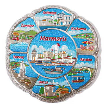 Marmaris Themed Metallic Refrigerator Magnet 70mm