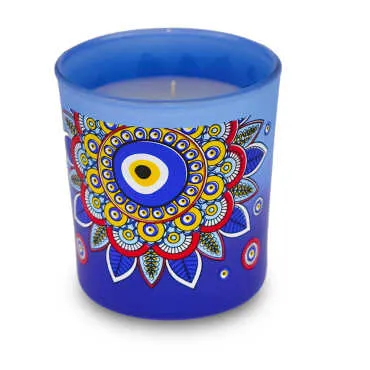 Evil Eye Themed Glass Candle