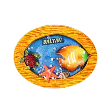 Dalyan Themed Clear Polyester Refrigerator Magnet Plate