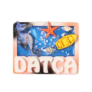 Dalyan Themed Clear Polyester Refrigerator Magnet Plate - 13
