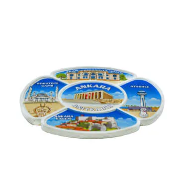 Ankara Temalı 15 Cm Çiçekli Polyester Tabak - Standart - 2