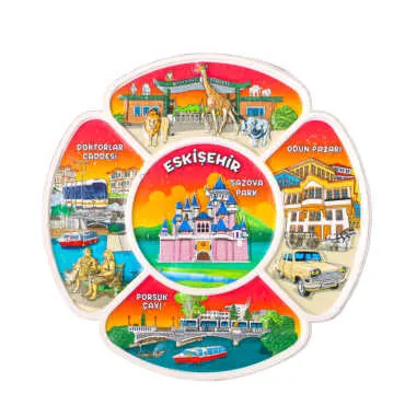 Eskişehir Themed 15 Cm UV Printed Polyester Plate