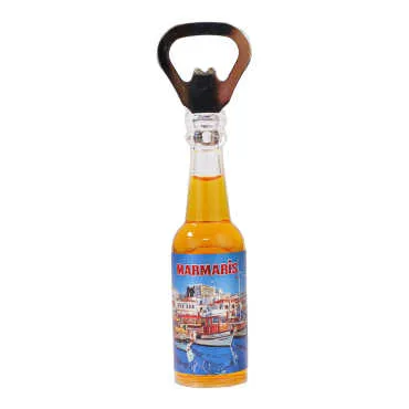 Marmaris Themed Metallic Bottle Opener Refrigerator Magnet - 3