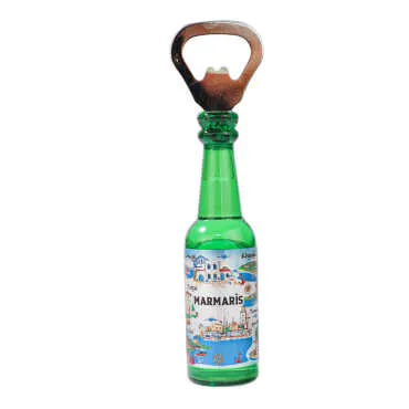 Marmaris Themed Metallic Bottle Opener Refrigerator Magnet - 4