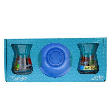 Belek Themed Myros Lux Colorful Twin Tea Set - 2