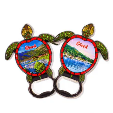 Göcek Temalı Myros Metal Kaplumbağa Açacak Magnet 103x75 mm - 2