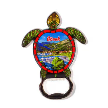 Göcek Temalı Myros Metal Kaplumbağa Açacak Magnet 103x75 mm - 3
