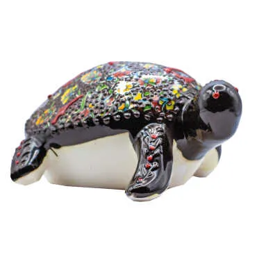 Turkish Ceramics Tezhip Big Size Turtle Figurine - 3