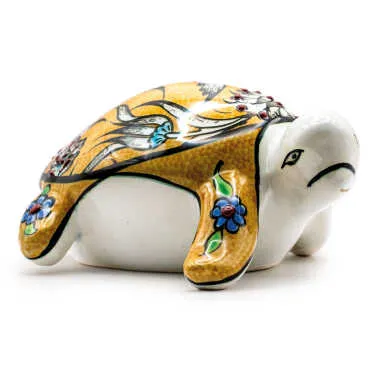Turkish Ceramics Tezhip Big Size Turtle Figurine - 4