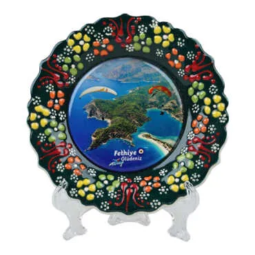 Fethiye Themed Myros Ceramic Picture Plate 12 cm - 5