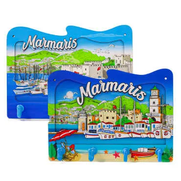 Marmaris Themed Wooden Key Holder Rack - 5