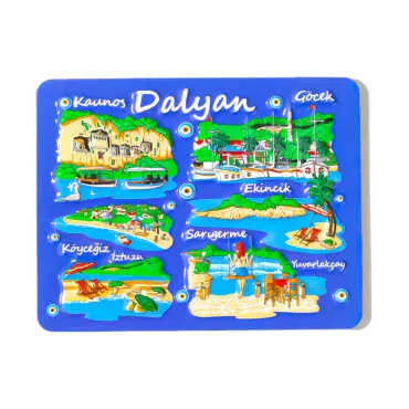 Dalyan Themed Embossed PVC Refrigerator Magnet 70x90 mm - 3
