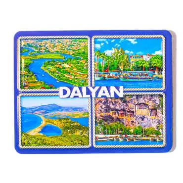 Dalyan Themed Embossed PVC Refrigerator Magnet 70x90 mm - 4