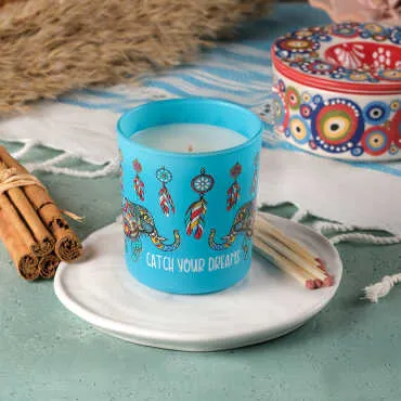 Elephant Themed Glass Candle Holder