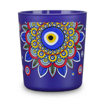 Nazar Temalı Cam Bardak Mum - 3
