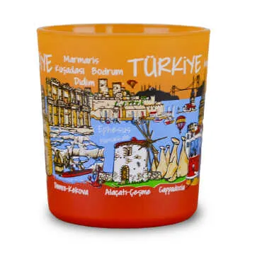 Türkiye Themed Glass Candle Holder - 5