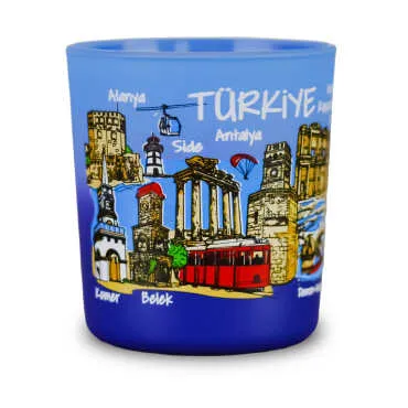 Türkiye Themed Glass Candle Holder - 6