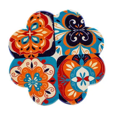 Mandala Temalı Uv Papatya Yöresel Bardakaltı 88 Mm - 2