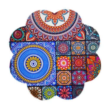 Mandala Temalı Uv Papatya Yöresel Bardakaltı 88 Mm - 3