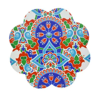 Mandala Temalı Uv Papatya Yöresel Bardakaltı 88 Mm - 4