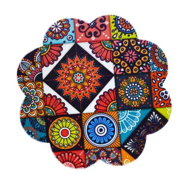 Mandala Temalı Uv Papatya Yöresel Bardakaltı 88 Mm - 5