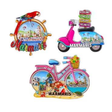 Marmaris Themed Polyester Printed Fridge Magnet - 2