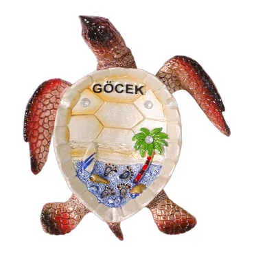 Göcek Themed Mother of Pearl Decorative Turtle Ashtray 135x12 cm - 3