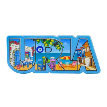 Urla Themed Myros Local Design Polyester Refrigerator Magnet