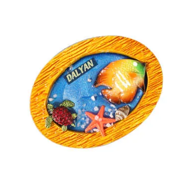 Dalyan Themed Clear Polyester Refrigerator Magnet Plate - 5