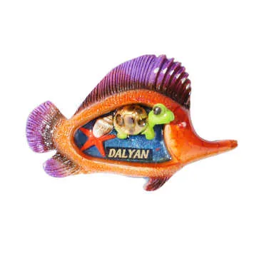 Dalyan Themed Clear Polyester Refrigerator Magnet Plate - 11