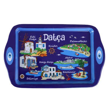 Datça Temalı Mini Tepsi Çift Yön Baskılı - Standart