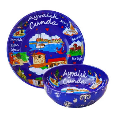 Ayvalık Themed Metal Bowl 75 mm