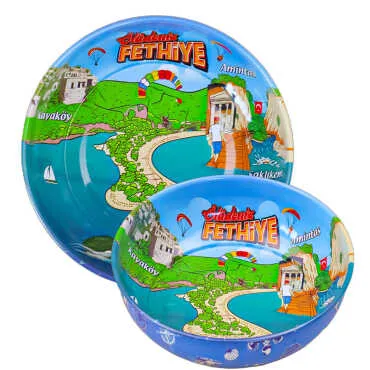 Fethiye Themed Metal Bowl 75 mm - Standart