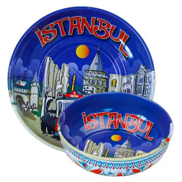 İstanbul Themed Metal Bowl 75 mm