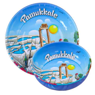 Pamukkale Temalı Metal Kase 75 mm