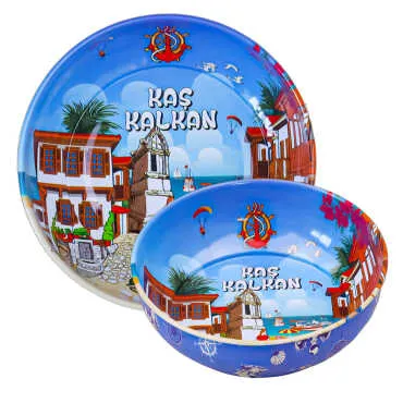Kaş Themed Metal Bowl 115 mm