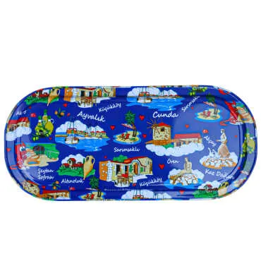 Ayvalık Themed Oval Tray 35x16 cm - Standart - 2
