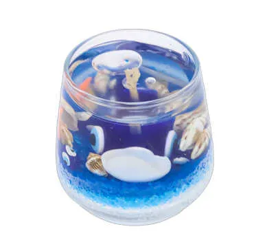 Fethiye Themed Medium Round Glass Candle with Gel Wax - Standart - 2