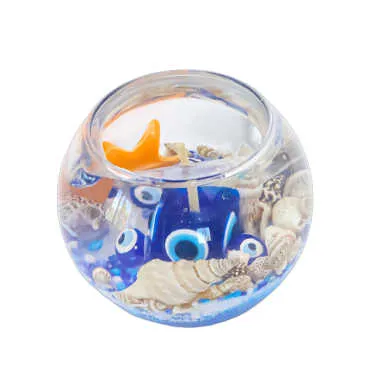 Ölüdeniz Themed Large Round Glass Candle with Gel Wax - Standart - 2