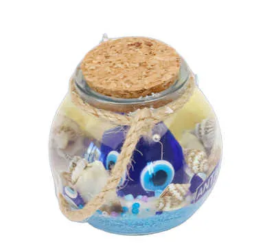 Antalya Themed Cork Lid Glass Jar Small Gel Candle 6x6 cm - Standart - 2