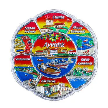 Ayvalık Themed Metallic Refrigerator Magnet 70mm