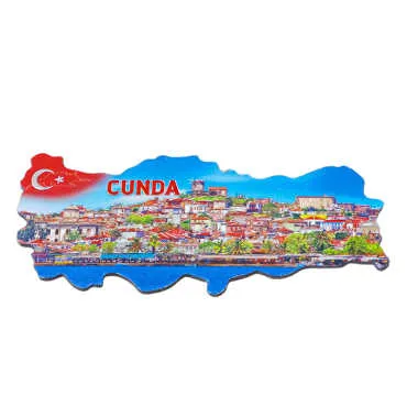 Cunda Themed Metallic Map Refrigerator Magnet - Standart - 2